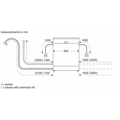 Bosch SMS26AI08G Free-standing 12 Place Setting Dishwasher - Silver Inox