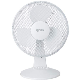 Igenix DF1210 12 Inch Desk Fan, 3 Speeds, White