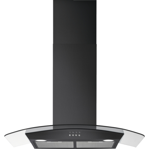 Zanussi ZFLX29K 90cm Black / Glass Chimney Hood - Q.D.A.