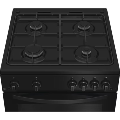 Indesit IDG6GB 60cm Gas Double Cooker - Black