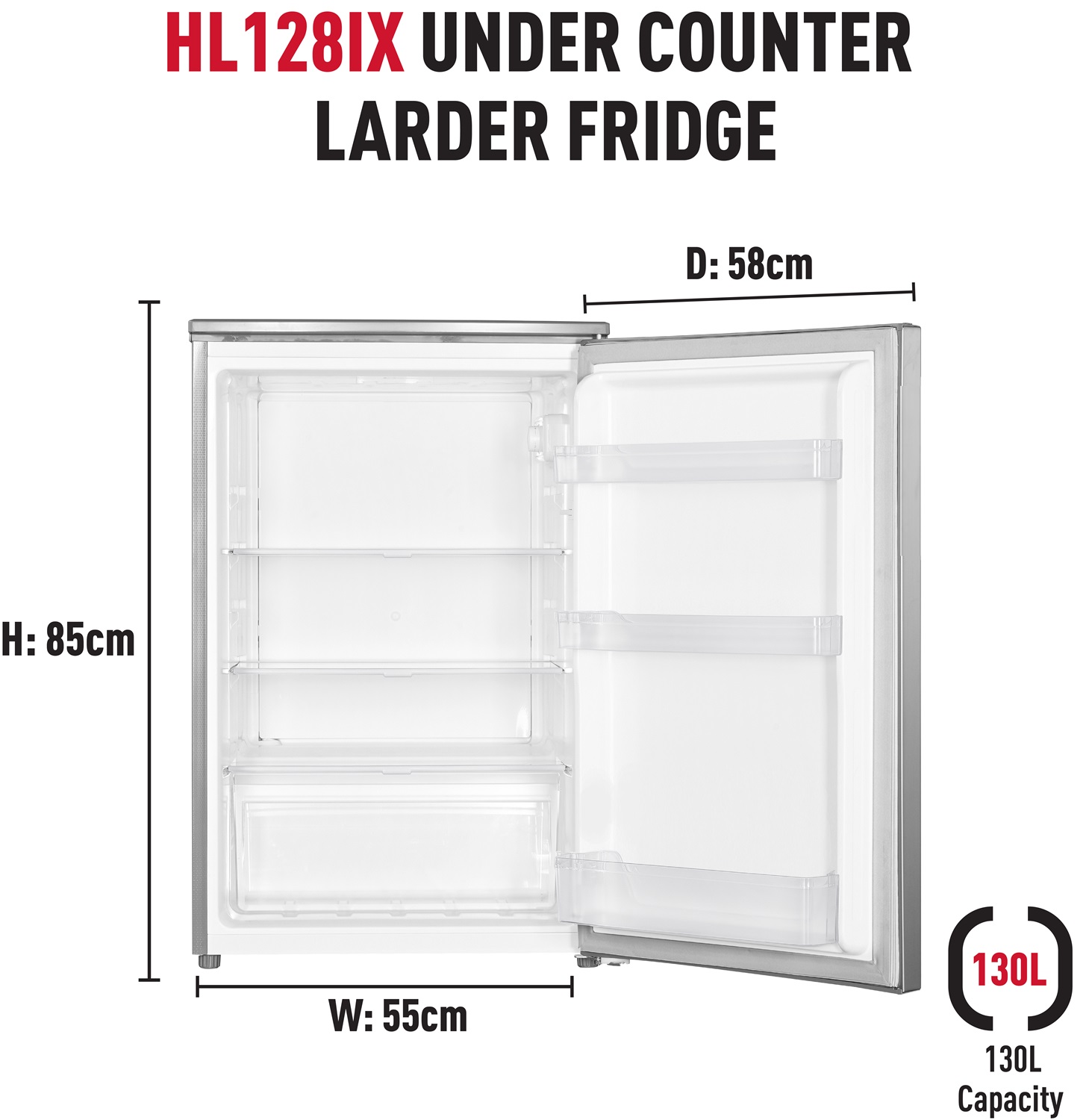 Haden HL128IX 55cm Under Counter Larder In Inox thumbnail image