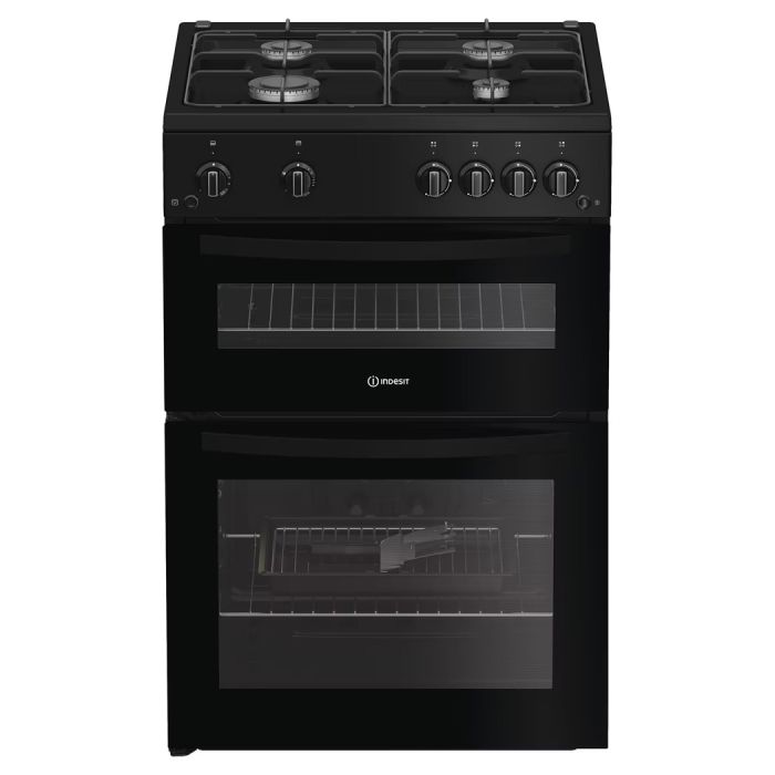 Indesit IDG6GB 60cm Gas Double Cooker - Black thumbnail image