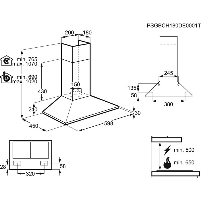 Zanussi ZFCT16X 60cm Chimney Cooker Hood Stainless Steel thumbnail image